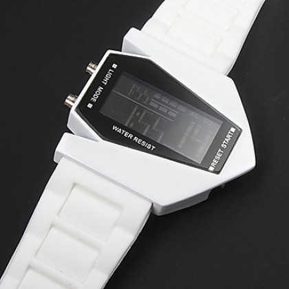 Наручные LED часы с силиконовым ремешком (белые)