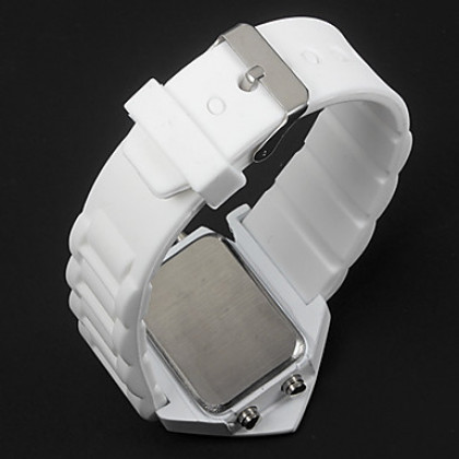 Наручные LED часы с силиконовым ремешком (белые)