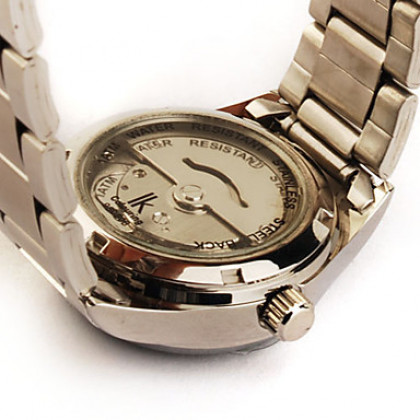 нержавеющая сталь с автоподзаводом механические наручные часы с календарем для женщин серебристый
