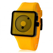 Оригинальные кварцевые часы с силиконовым ремешком (желтые)
