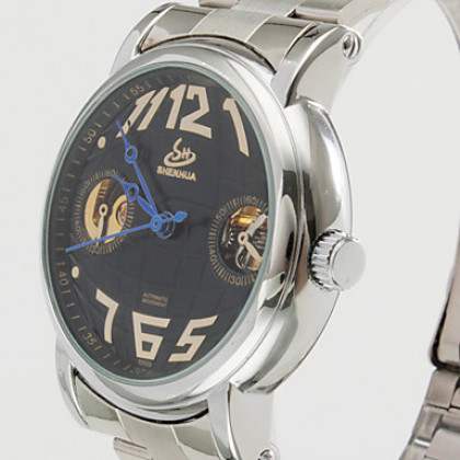 Пара черных лице стиле сплава аналогового механической пары часов (серебро)