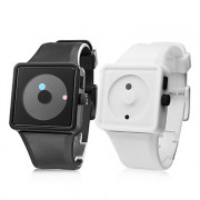 Пара креативных дизайнерских часов с силиконовым браслетом (черный и белый)