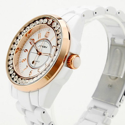 Пара металлов 9390 аналоговые кварцевые наручные часы (белый)