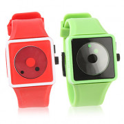Пара моды силиконовые наручные часы диапазоне (зеленый и красный)