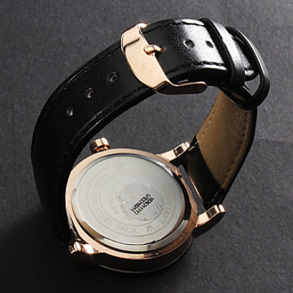 Пара наручные часы золото Циферблат PU Кварцевый пары (черный)