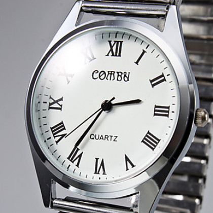Пара Повседневный стиль сплава аналогового кварцевые часы Пара (серебро)