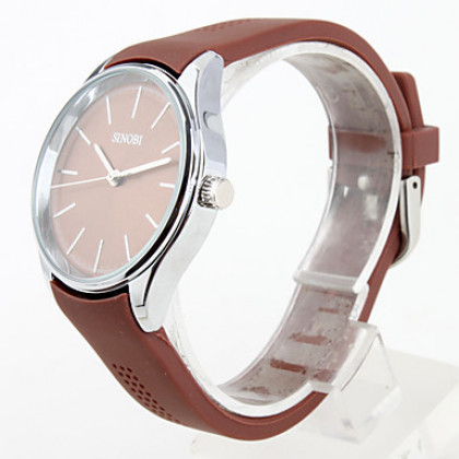 Пара силиконовых часы аналоговые кварцевые наручные (коричневый)