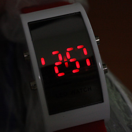 Пара силиконовой лентой красный светодиод наручные часы - синий и красный