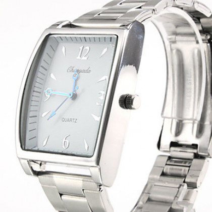 Пара сплава аналоговые кварцевые наручные часы (серебро)