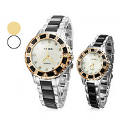Пара стальных и пластиковых Кварцевые аналоговые наручные часы пары (Multi-Color-диапазоне)