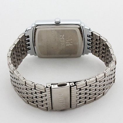 пара стиле из нержавеющей легированной стали аналоговые кварцевые наручные часы (серебро)