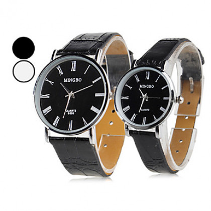 пара стиле ПУ аналоговые кварцевые наручные часы (ассорти)
