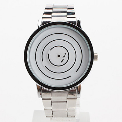 пара стиле унисекс стали аналоговые кварцевые наручные часы (серебро)