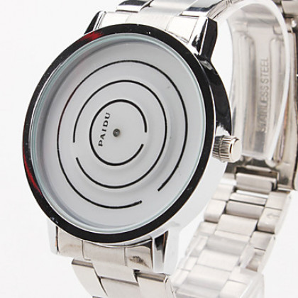 пара стиле унисекс стали аналоговые кварцевые наручные часы (серебро)