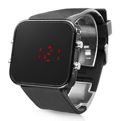 пары силиконовых спортивный стиль красного наручные часы под руководством (черный и белый)