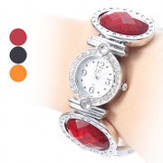 Пластиковые аналогового женские кварцевые часы браслет (разных цветов)