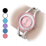 Подвижные Женские Diamond Dial Стальной браслет кварцевые аналоговые часы браслет (разных цветов)