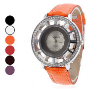 Полые Стиль PU женщин кварцевые аналоговые наручные часы (разных цветов)