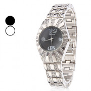 Повседневный стиль женского сплава аналогового кварцевые часы браслет (серебро)