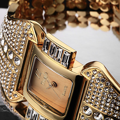 прямоугольник женская набрать полный алмазов стальной ленты кварцевые аналоговые наручные часы