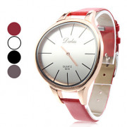 Простые элегантные аналоговые кварцевые наручные часы унисекс с ремешком из кожзама (разные цвета)