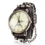 PU женщин Аналоговые кварцевые наручные часы (коричневый)