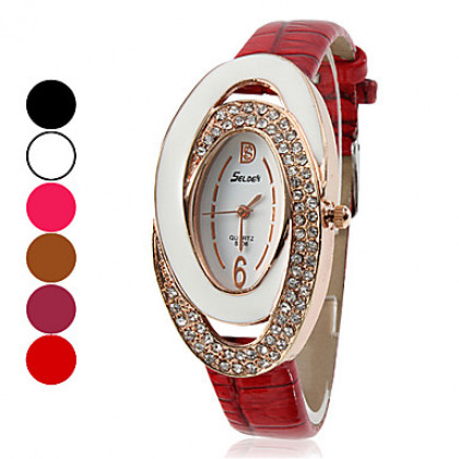 PU женщин Аналоговые кварцевые наручные часы (разных цветов)