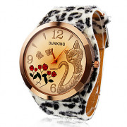Pussycat женский дизайн Leopard Стиль Кожа PU ткани Аналоговые кварцевые наручные часы (разноцветный)