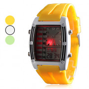 Резиновые наручные мужские светодиодные Analog - цифровые часы (разных цветов)