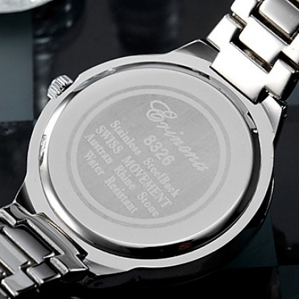 Серебряные женские Сталь Diamond Dial Аналоговые кварцевые наручные часы (разных цветов)