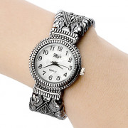 Серебряные женские стали аналоговые кварцевые часы браслет (серебро)