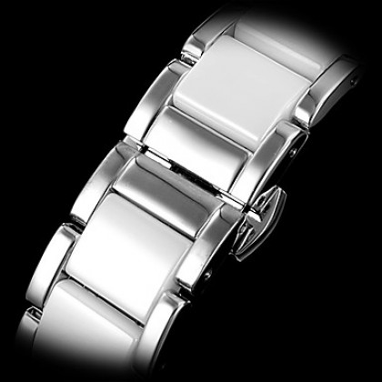 Серебряные женские Циферблат Белый керамический ремешок аналоговые кварцевые наручные часы (разных цветов)