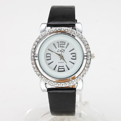 серебряный женский корпус часов стиль полый Кожа PU аналоговые кварцевые наручные часы (разных цветов)