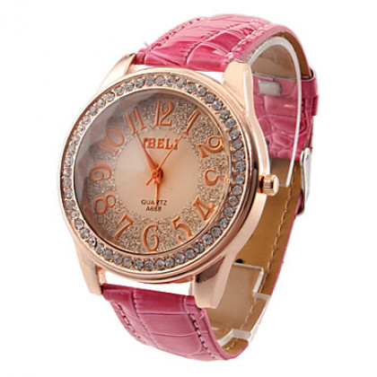 Shinning женский дизайн PU аналоговые кварцевые наручные часы моды (разных цветов)