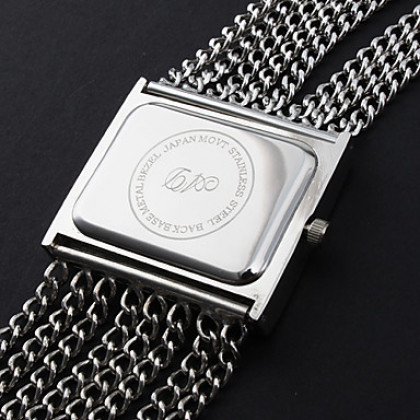 шт женское движение серебро группа белым циферблатом часы с браслетом czechic украшения бриллиант