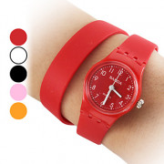 Силиконовые Женские аналоговые кварцевые часы браслет (разных цветов)