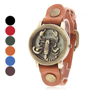 Скорпион Женский стиль кожаный Аналоговые кварцевые наручные часы (разных цветов)