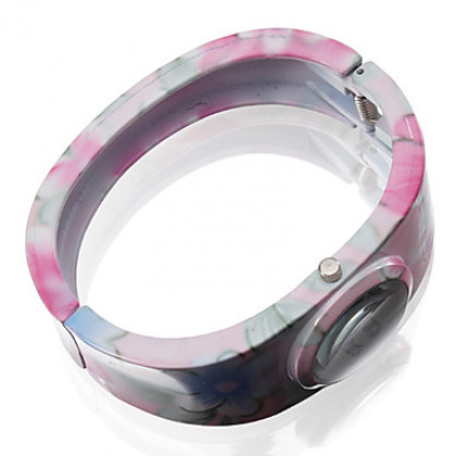 Сплав Женские аналоговые кварцевые часы браслет с цветком (Multi-Colored)