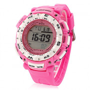Спорт Женский стиль круглый циферблат резинкой цифровые наручные часы (разных цветов)