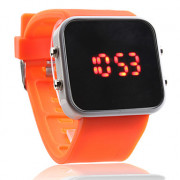Спортивные светодиодные часы унисекс с зеркальным дисплеем (оранжевые)