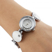 Сталь Женские аналоговые кварцевые часы браслет (белый)