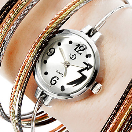 Сталь Женские аналоговые кварцевые часы браслет (Multi-Color)