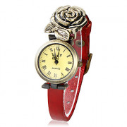 старинные набора женщин выросла стиль PU Группа Кварцевые аналоговые часы браслет (разных цветов)