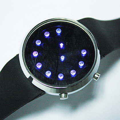 Стильные часы с 20 светодиодами (черные)