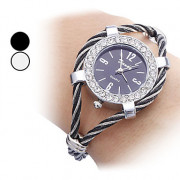 Стильные женские стали аналоговые кварцевые часы браслет (разных цветов)