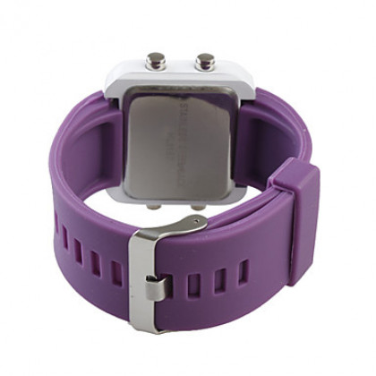 Светодиодные часы с силиконовым ремешком (фиолетовые)
