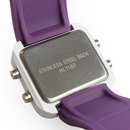 Светодиодные часы с силиконовым ремешком (фиолетовые)