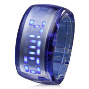 Светодиодные голубые футуристические часы-браслет