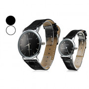 Тонкий корпус пары стиль PU кварцевые аналоговые наручные часы (разных цветов)