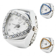 Треугольник женщин корпуса часов стиле сплава аналоговый кольцо кварцевые часы (разных цветов)